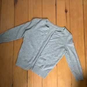Gray 100% Cashmere Cardigan